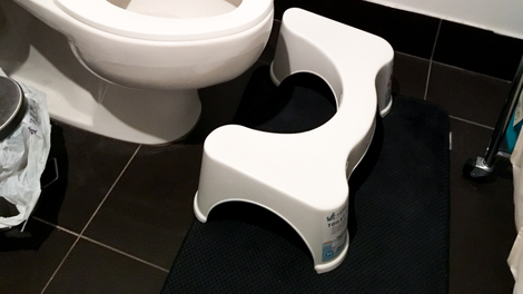 Squatty Potty engaged. Image: Danielle Steinberg/Gizmodo